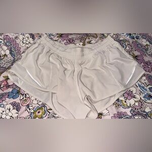 lululemon athletica Light Cream Drawstring Athletic Shorts